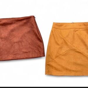 Forever 21 Tan and Brown Mini Skirt Set Size Small